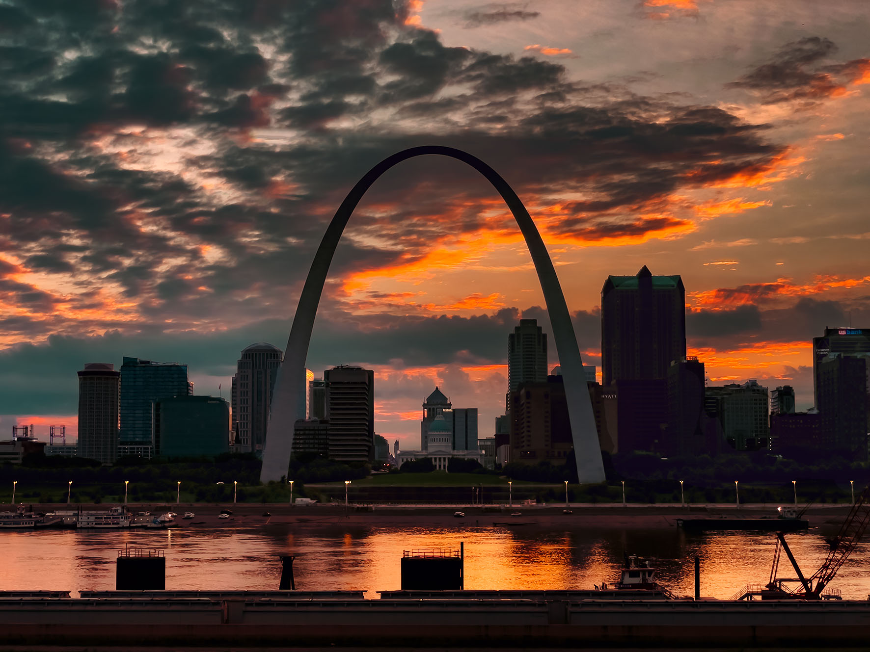 St. Louis Skyline  City art, St louis art museum, Saint louis arch